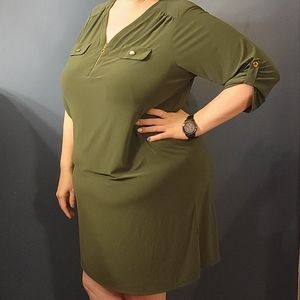 3x forest green dress